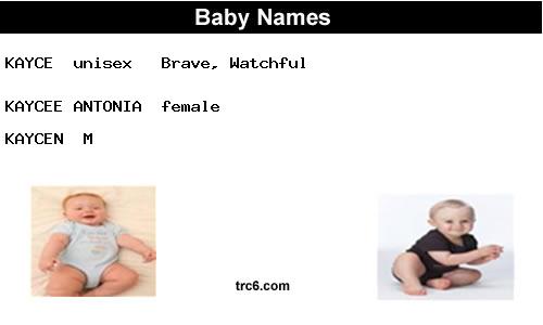 kayce baby names